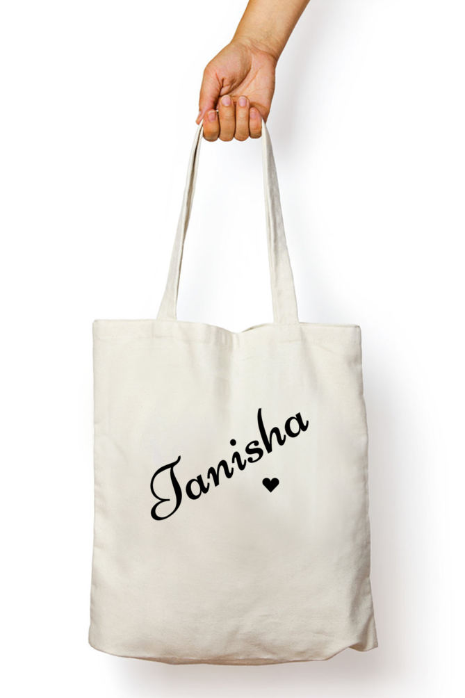 100% Cotton Canvas Tote Bag | Environment Safe | Customised Heart Name