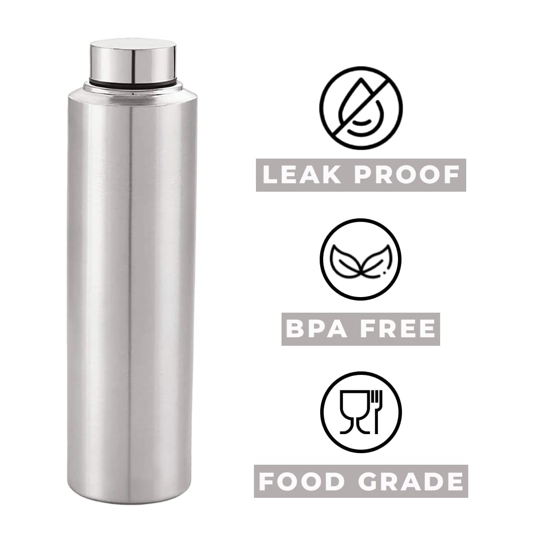 Stainless Steel Water Bottle | 1000 ML | Pack Of 6 | Leak Proof