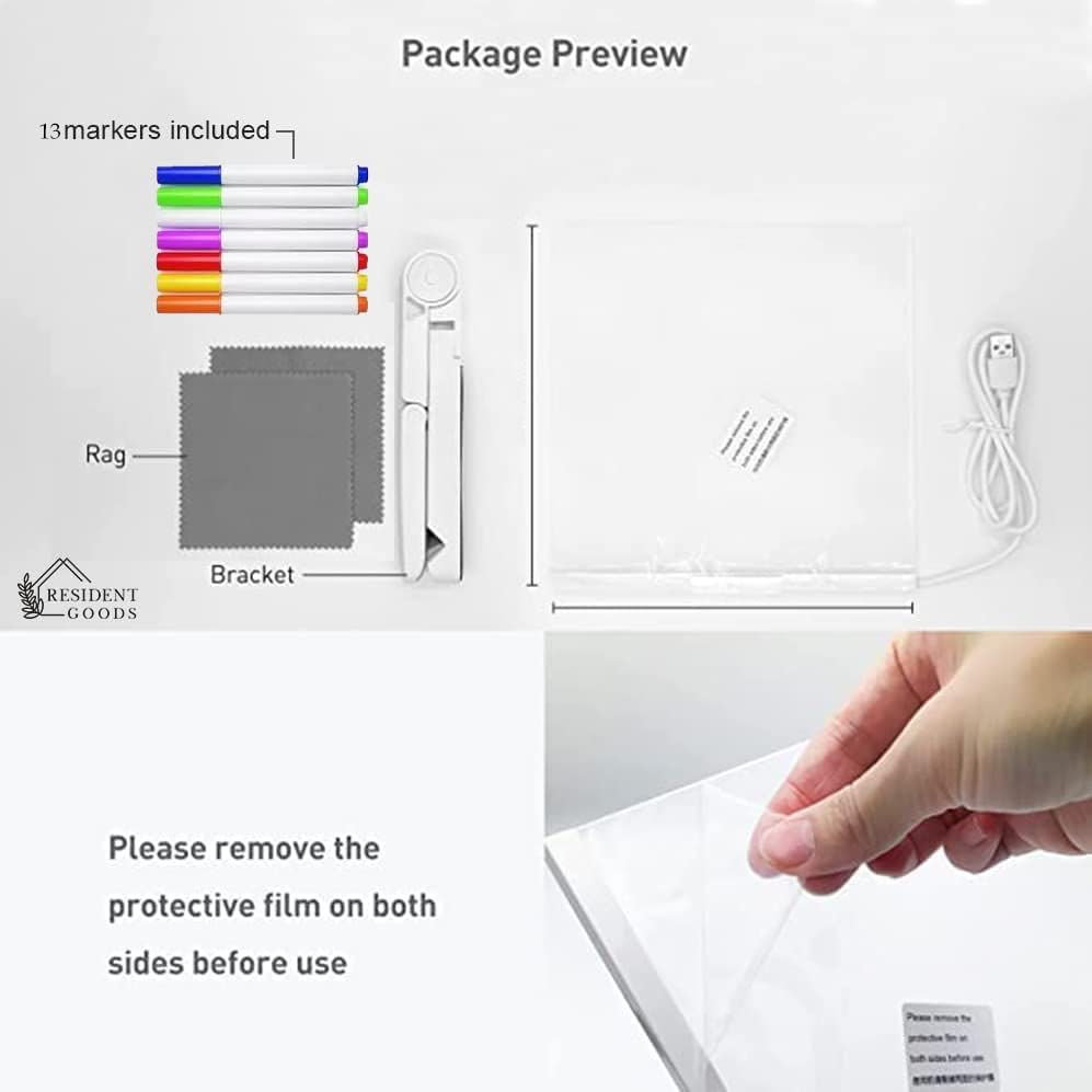 Rewritable Table lamp | Acrylic Writing Pad With Pen | Memory Pad