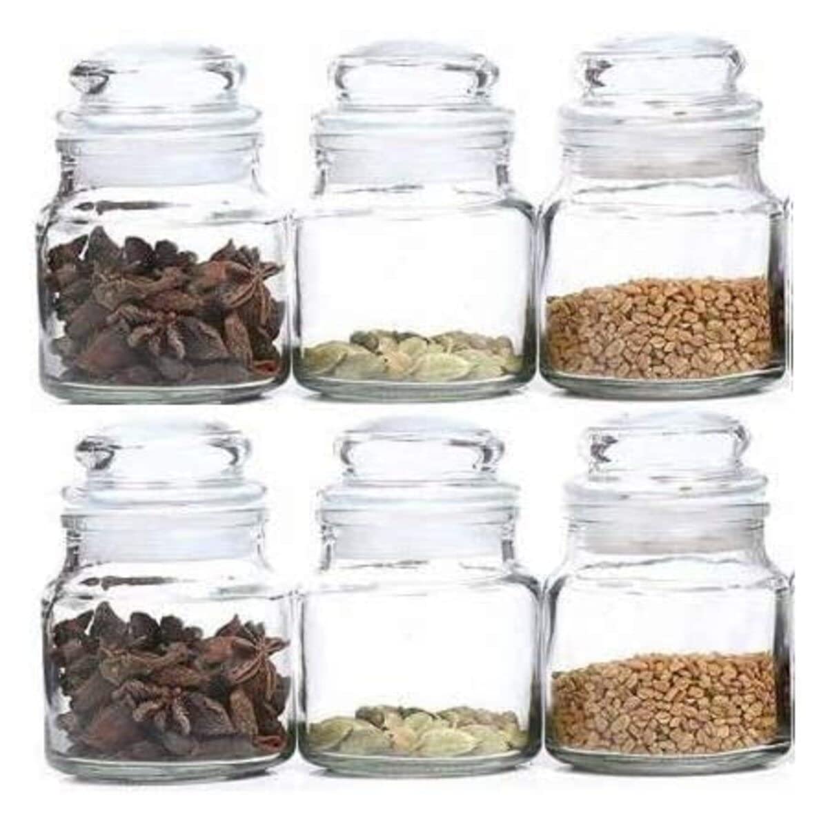 6-Pack 100ML Glass Spice Jar Container Set - Kitchen Storage Solution