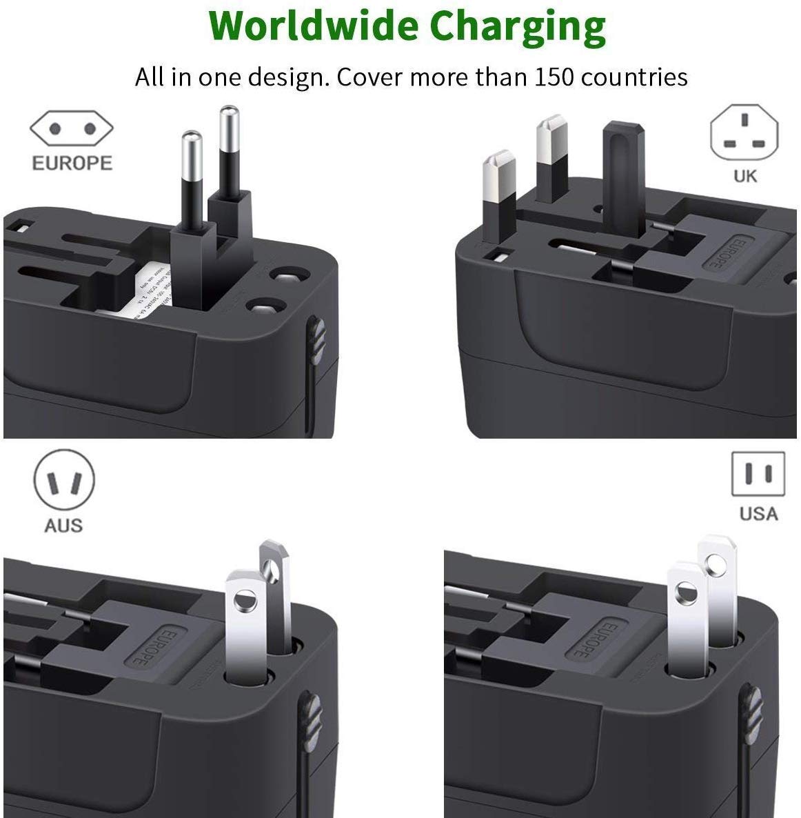 All In One Travel Adapter | Surge Protector | Universal Power Adapter