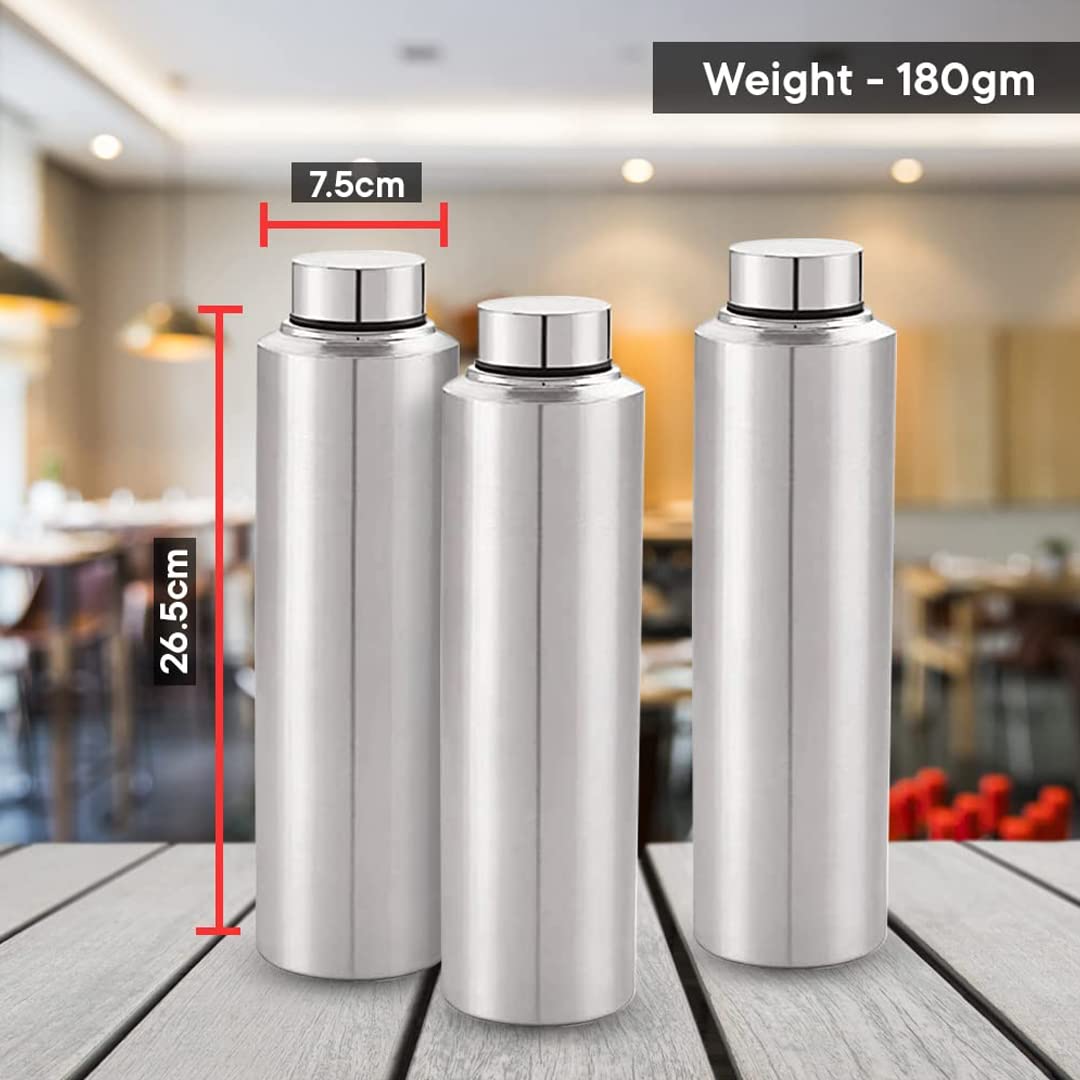 Stainless Steel Water Bottle | 1000 ML | Pack Of 6 | Leak Proof