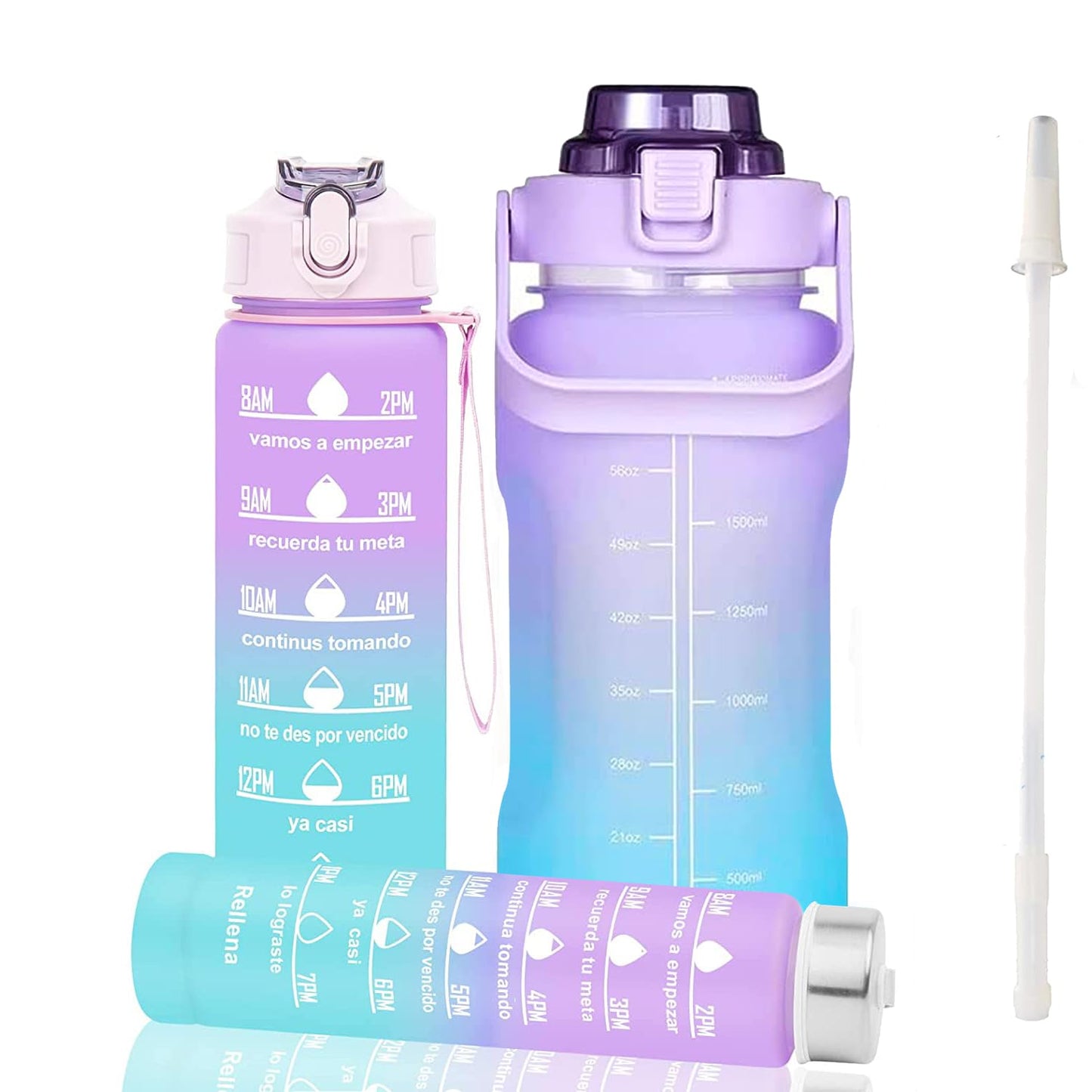 Motivational Water bottle | Sports Water bottle | Set Of 3 | 2000+900+300 ML (BPA Free)