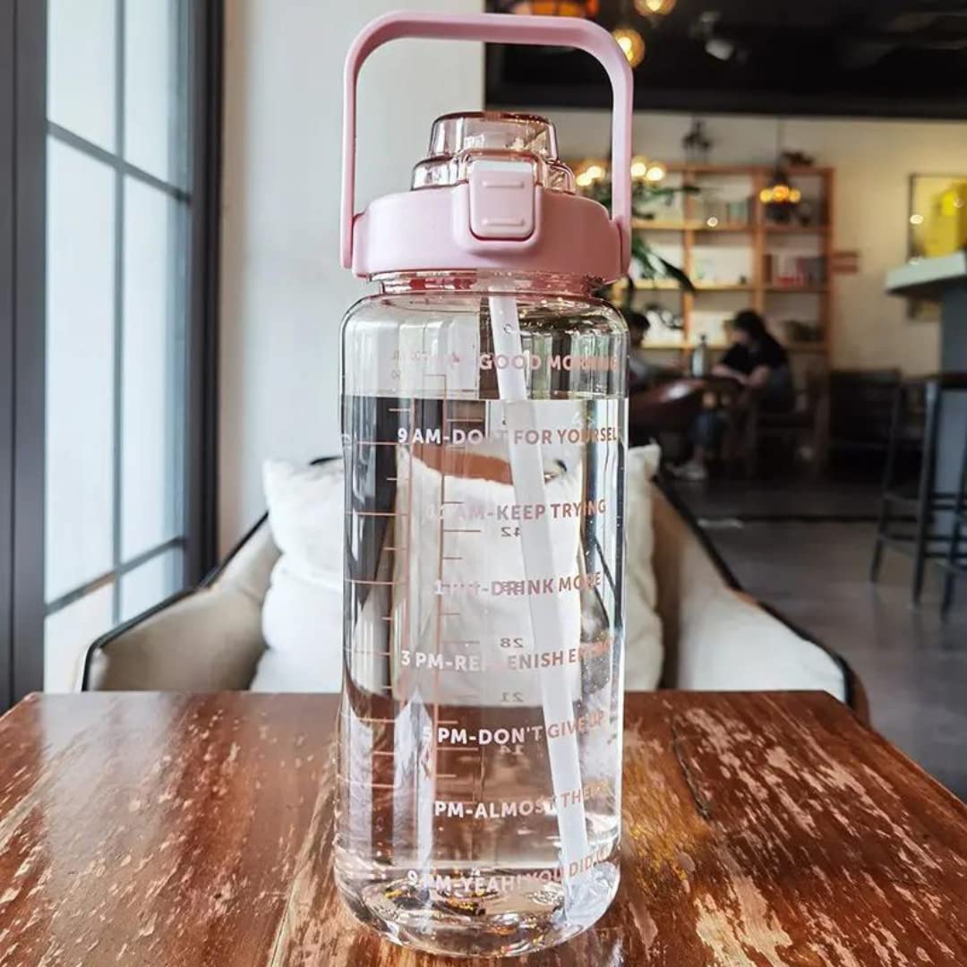 Motivational Water Bottle 2 Litre | Transparent | Solid Colors