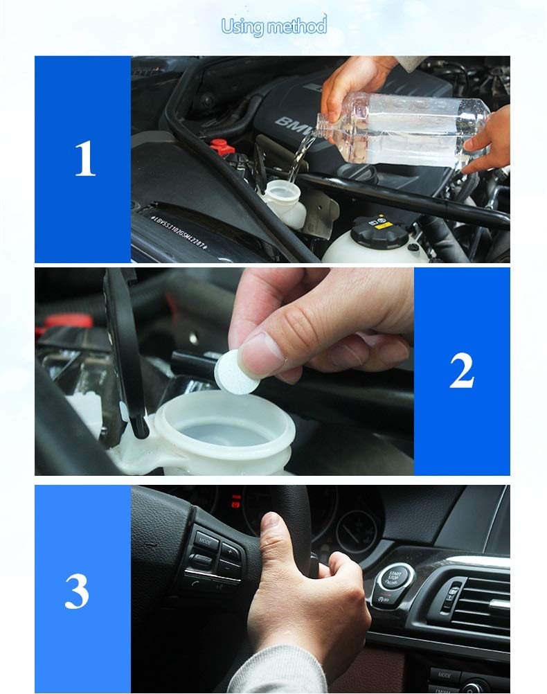 Car Auto Windshield Cleaner Tablet | Detergent Effervescent Tablets | Car Wiper Tablet | 25 pcs