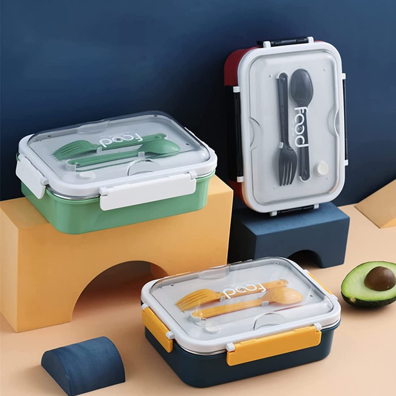 100% Leak Proof Stainless Steel Lunch Boxes | 3 Compartments | Tiffin Box for Kids and Adults | With Seal For Each Compartment