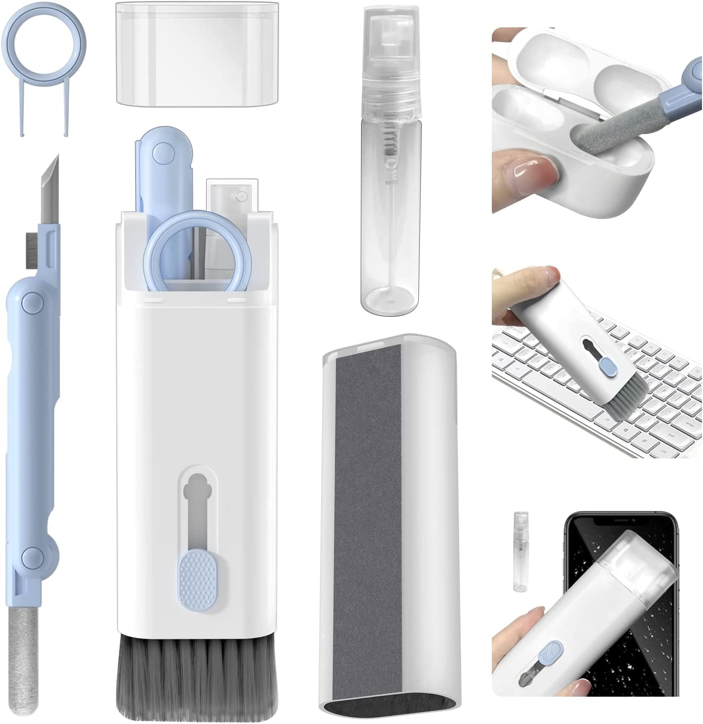 7-in-1 Airpods Cleaning Kit | Keyboard Cleaning Kit | Laptop Cleaning | With Liquid Spray