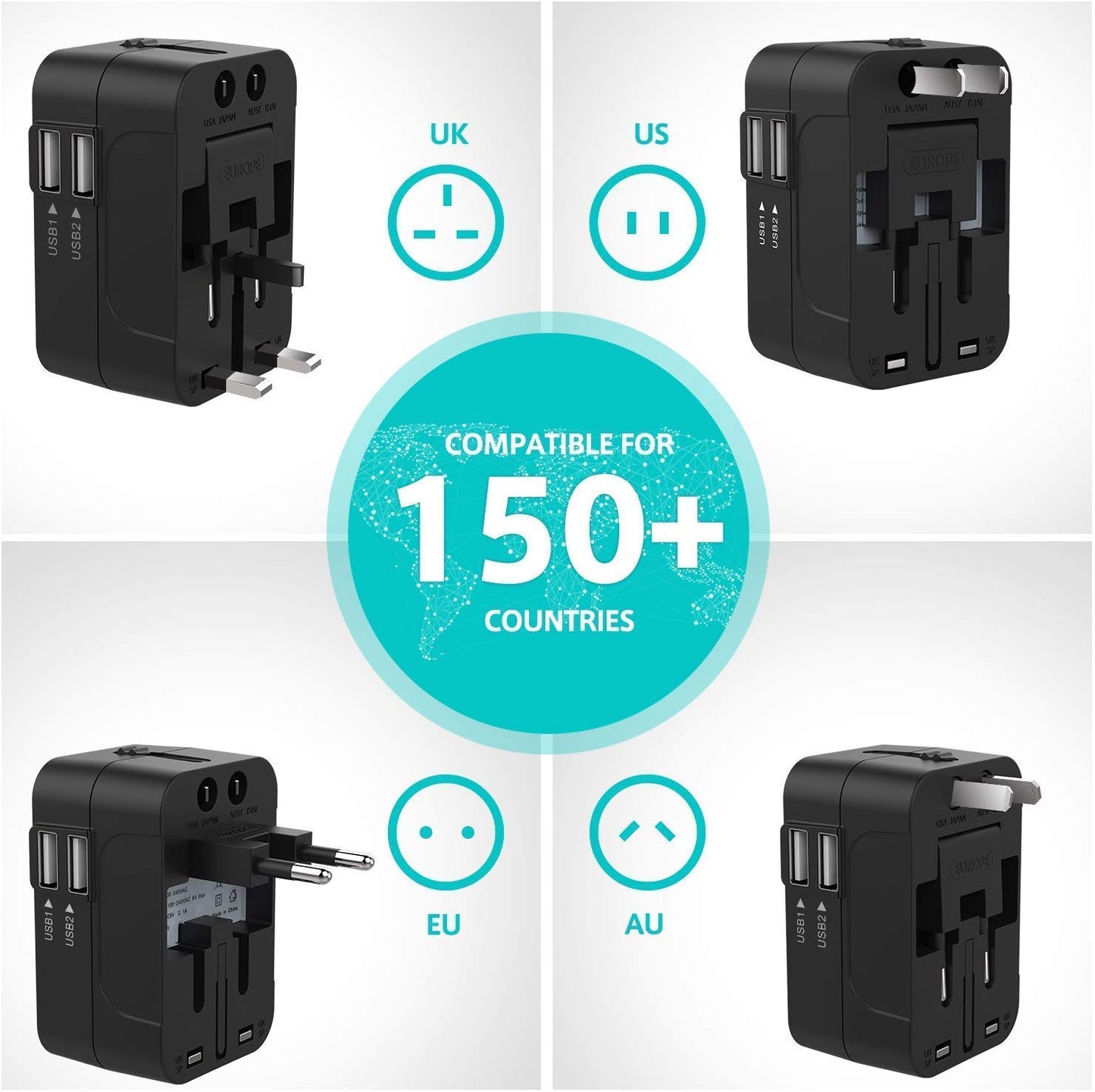 All In One Travel Adapter | Surge Protector | Universal Power Adapter