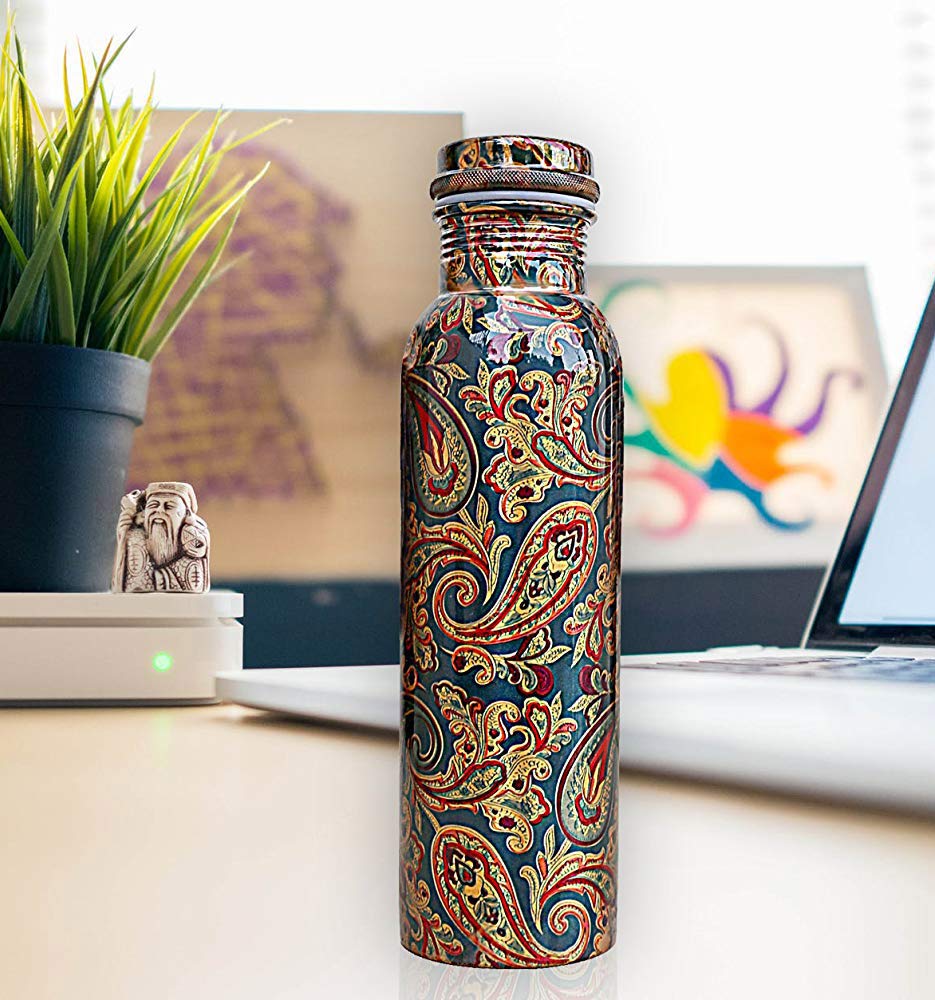 100% Pure Copper Bottle | Printed Design | 500 ML