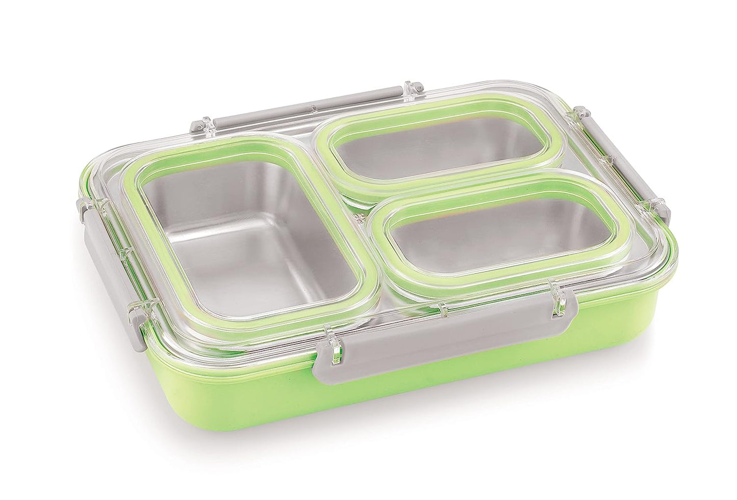 100% Leak Proof 3 Compartment lunch box | Stainless Steel Lunch Box For Adult & Kids | 1000ML