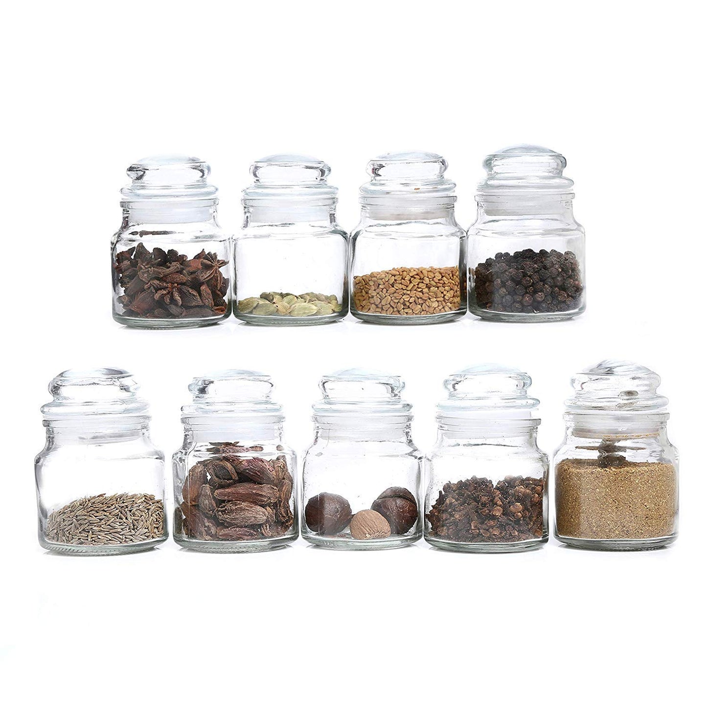 6-Pack 100ML Glass Spice Jar Container Set - Kitchen Storage Solution