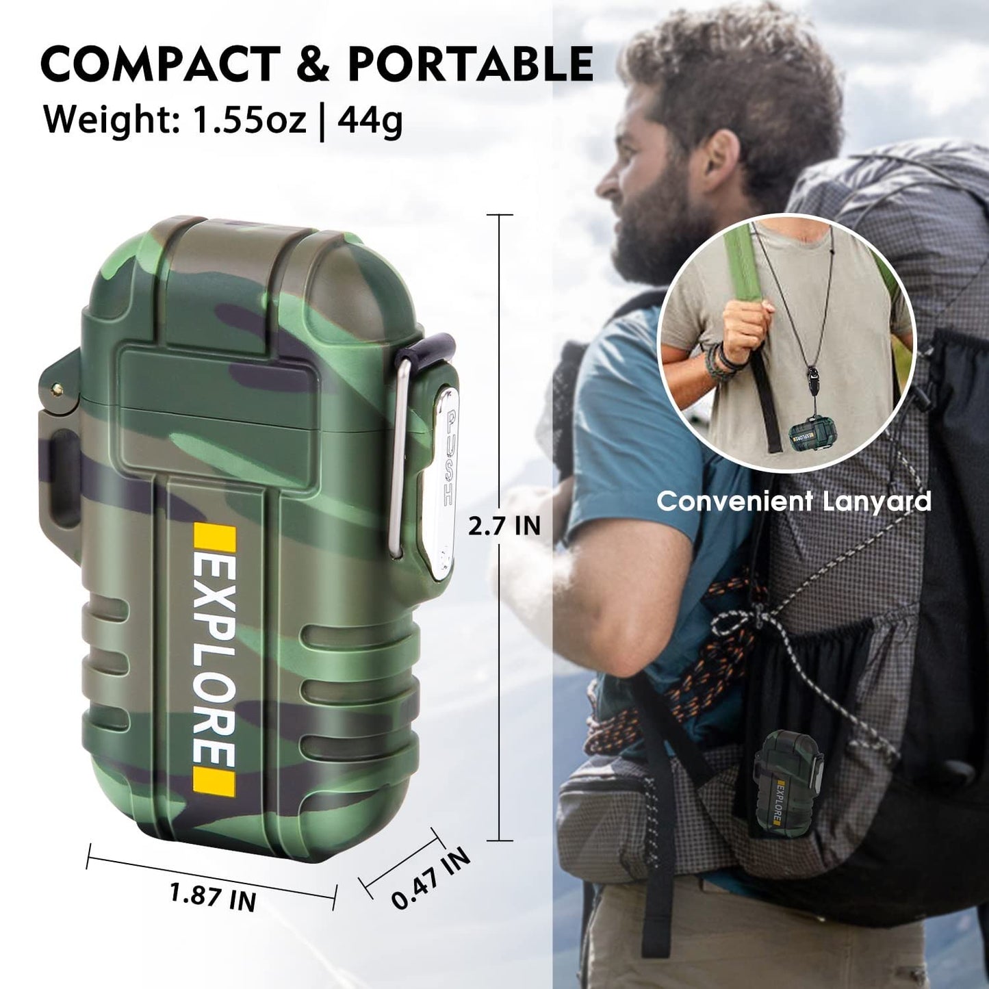 Plasma Rechargeable Lighter | Wind Proof Lighter | Survival Adventure Accessory