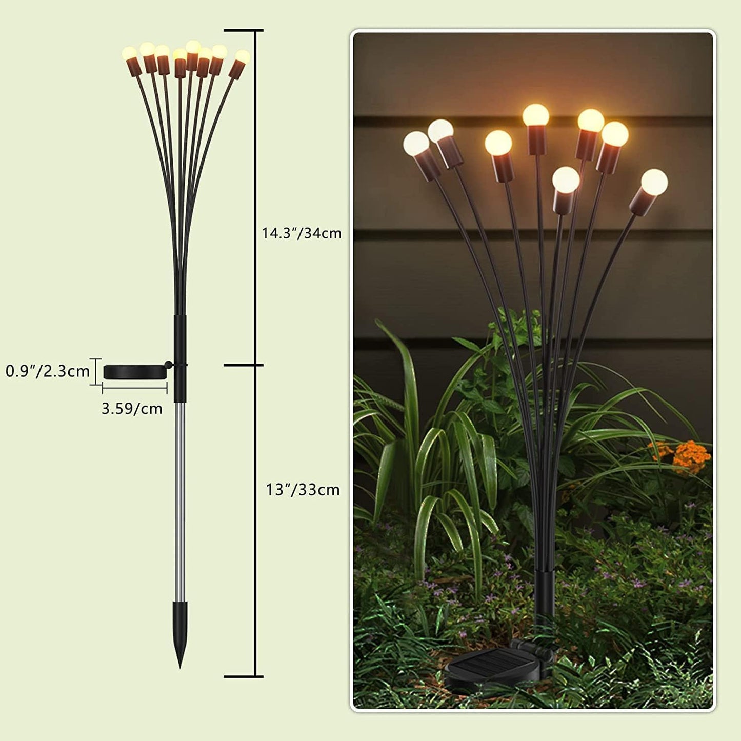 Firefly Outdoor Solar Lights: Illuminate Your Nights with Enchantment - 8 LED