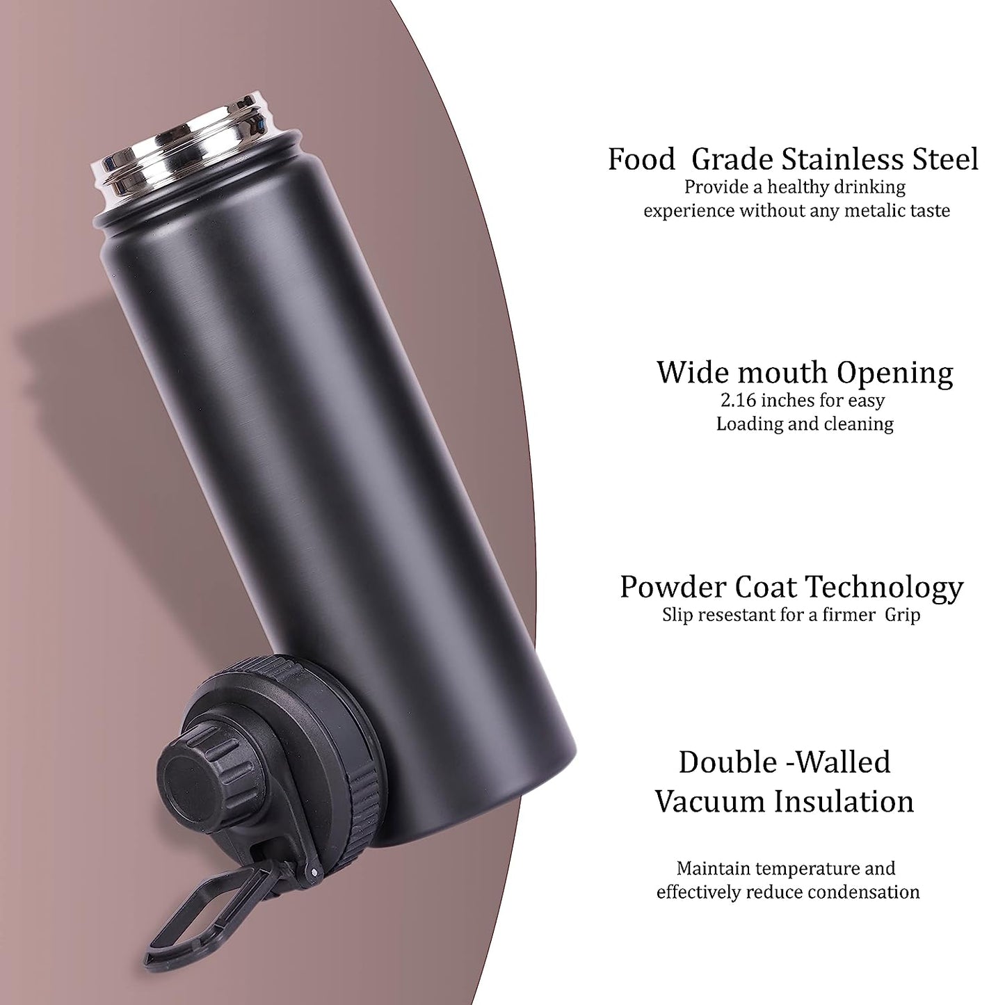 Premium Insulated Thermal Water Bottles | Stainless Steel Hot & Cold Travel Bottle | 650ML