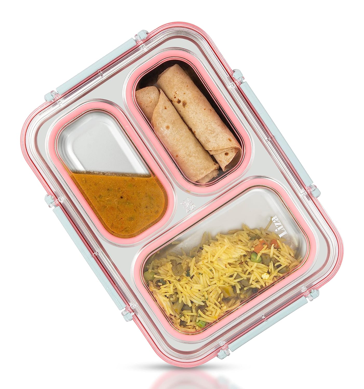 100% Leak Proof 3 Compartment lunch box | Stainless Steel Lunch Box For Adult & Kids | 1000ML