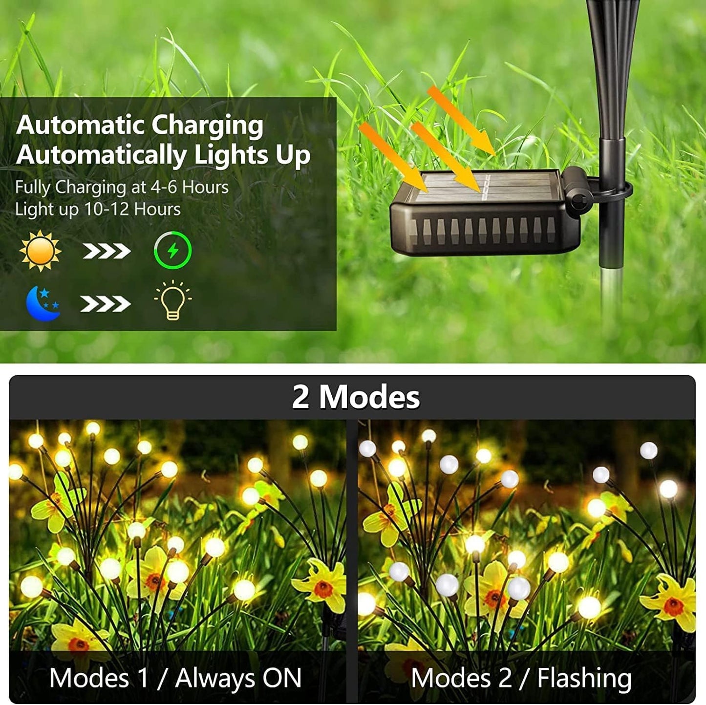 Firefly Outdoor Solar Lights: Illuminate Your Nights with Enchantment - 8 LED