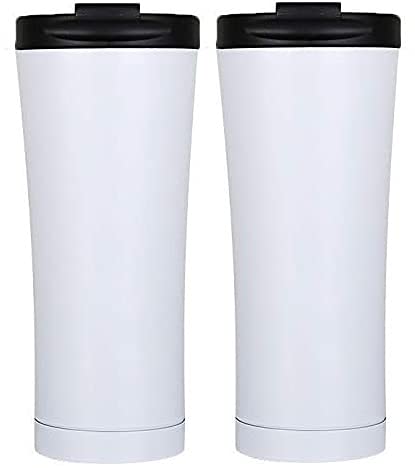 500ml Stainless Steel Tumbler with Lid Double Wall Travel Water Bottle Cup Coffee Mug for Ice and Hot Beverage (Gold, Pack of 2)