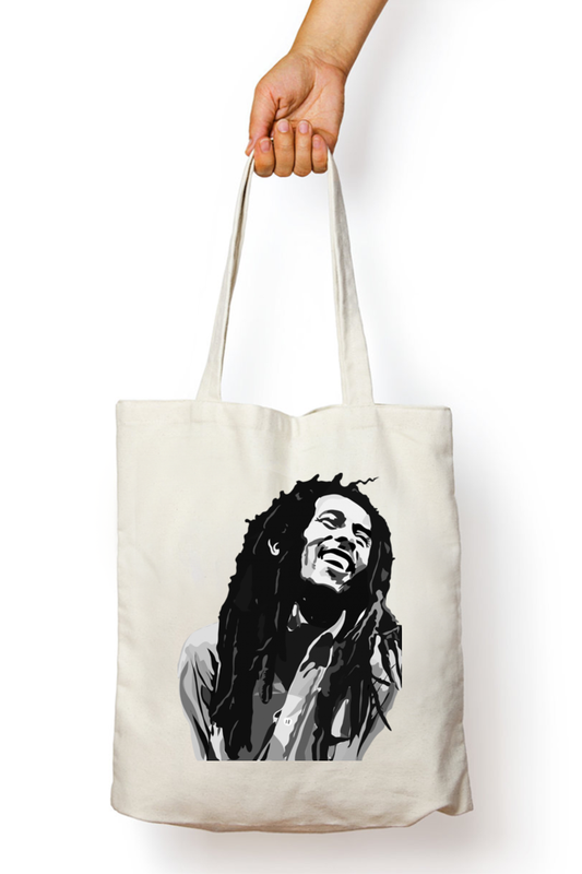 100% Cotton Canvas Tote Bag | Environment Safe | Bob Marley Faced