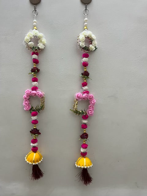 Om Craft Wooden Shubh Labh Wall Hangings Set | Floral Design | Hand Made