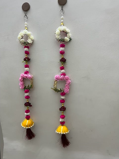 Om Craft Wooden Shubh Labh Wall Hangings Set | Floral Design | Hand Made