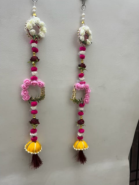 Om Craft Wooden Shubh Labh Wall Hangings Set | Floral Design | Hand Made