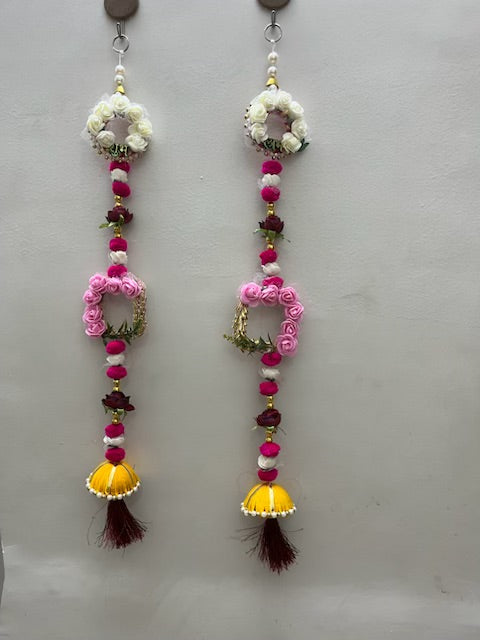 Om Craft Wooden Shubh Labh Wall Hangings Set | Floral Design | Hand Made