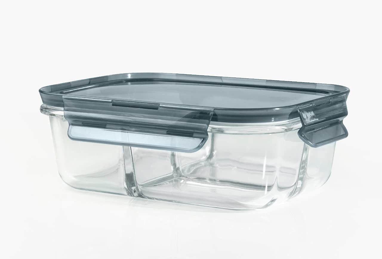 Borosilicate Glass Tiffin | 3 Compartment Food Container | 1000ML | 100% Spill Proof