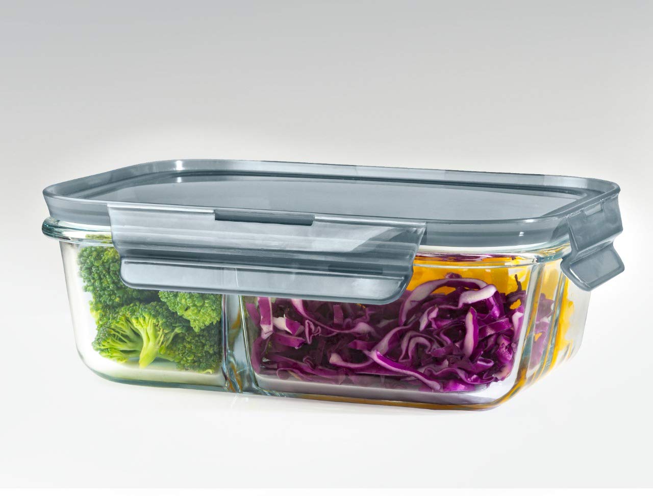 Borosilicate Glass Tiffin | 3 Compartment Food Container | 1000ML | 100% Spill Proof