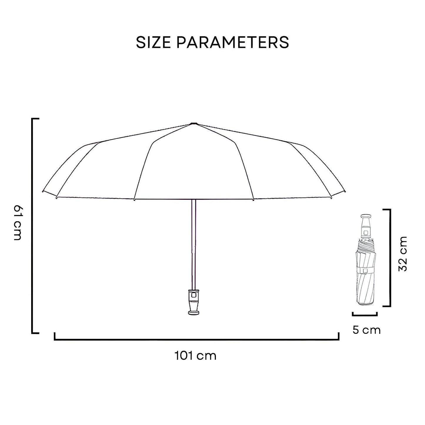 Royal Automatic Umbrella | Compact Size | Rain and UV Light Protector | 3 Colors