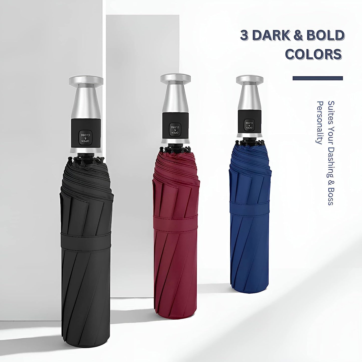 Royal Automatic Umbrella | Compact Size | Rain and UV Light Protector | 3 Colors