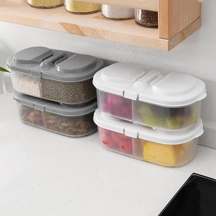 2 Way Storage Box | Tiffin | Fridge Organiser | Pack Of 2/4