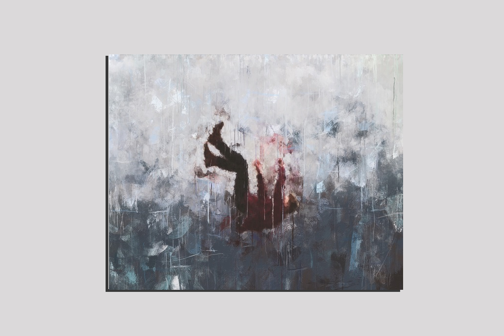 16x20 Cavas Painting - Falling Person