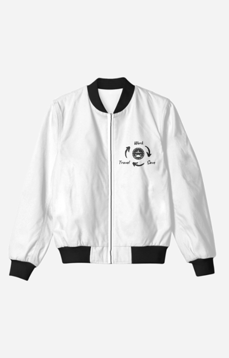 Men White Bomber Jacket