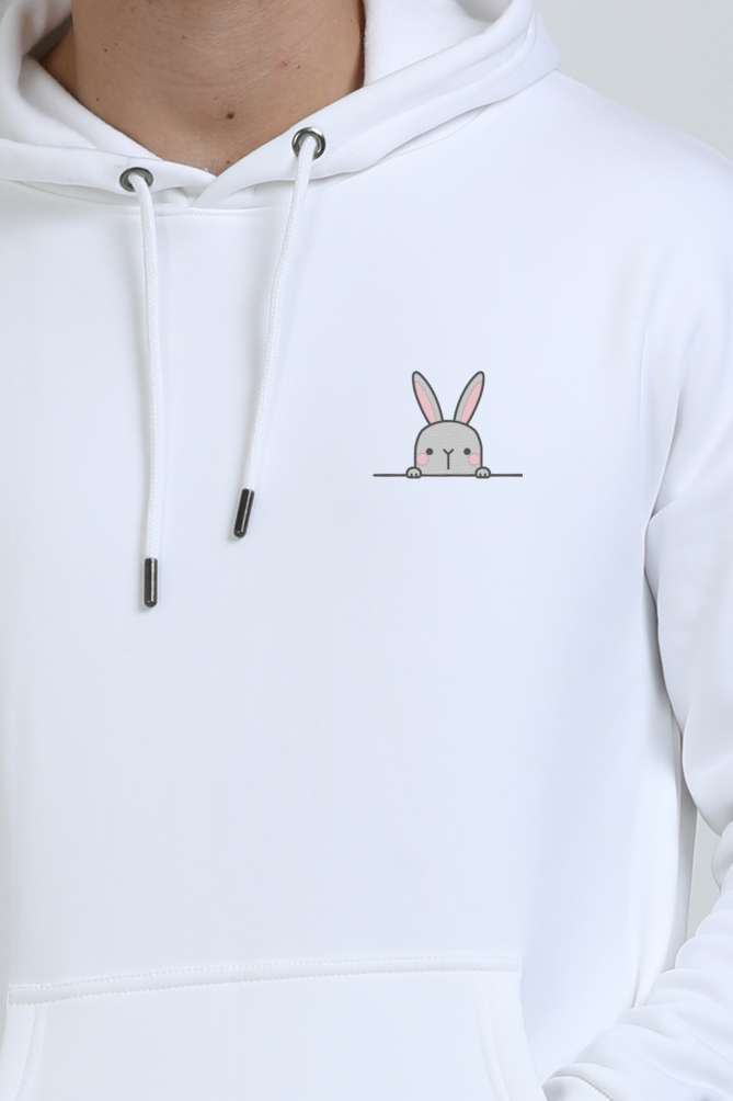 Women Embroider Oversized Hoodie - Cute Bunny