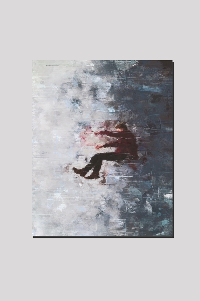 16x20 Cavas Painting - Falling Person