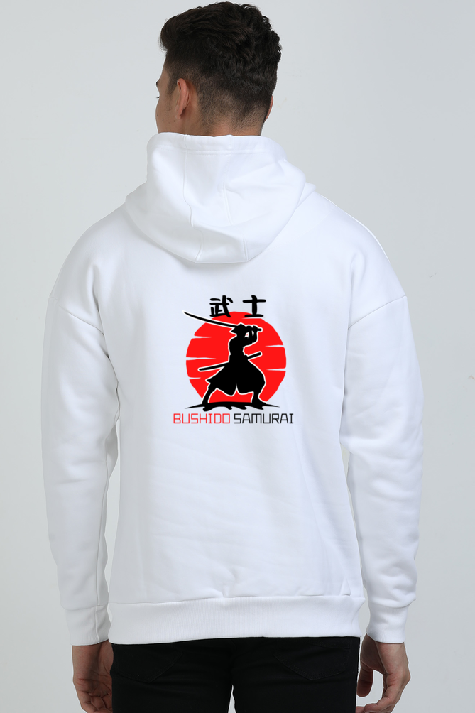 Men Oversized Hoodie White - Bushido Samurai