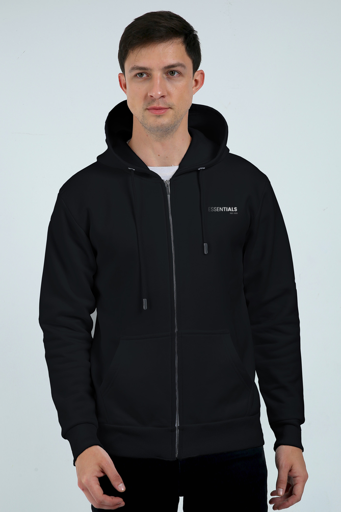 Men Essentials Minimalist design Black Heavy Weighted Chained Hoodie