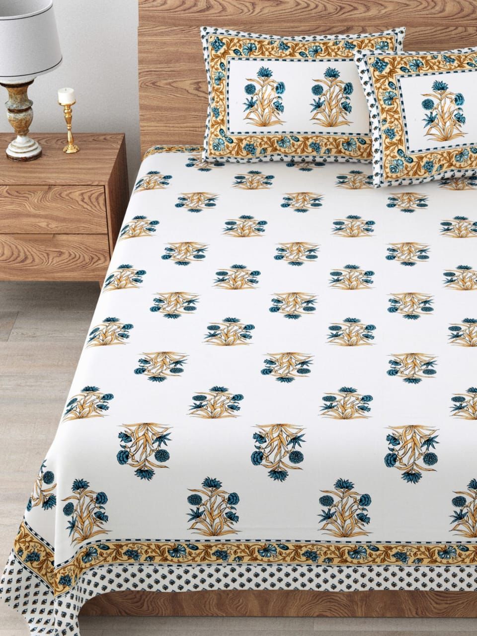 Handlook Screen Print Double Bedsheets | Free 2 pillow covers | By The Bed Stories