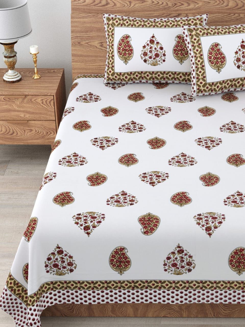 Handlook Screen Print Double Bedsheets | Free 2 pillow covers | By The Bed Stories