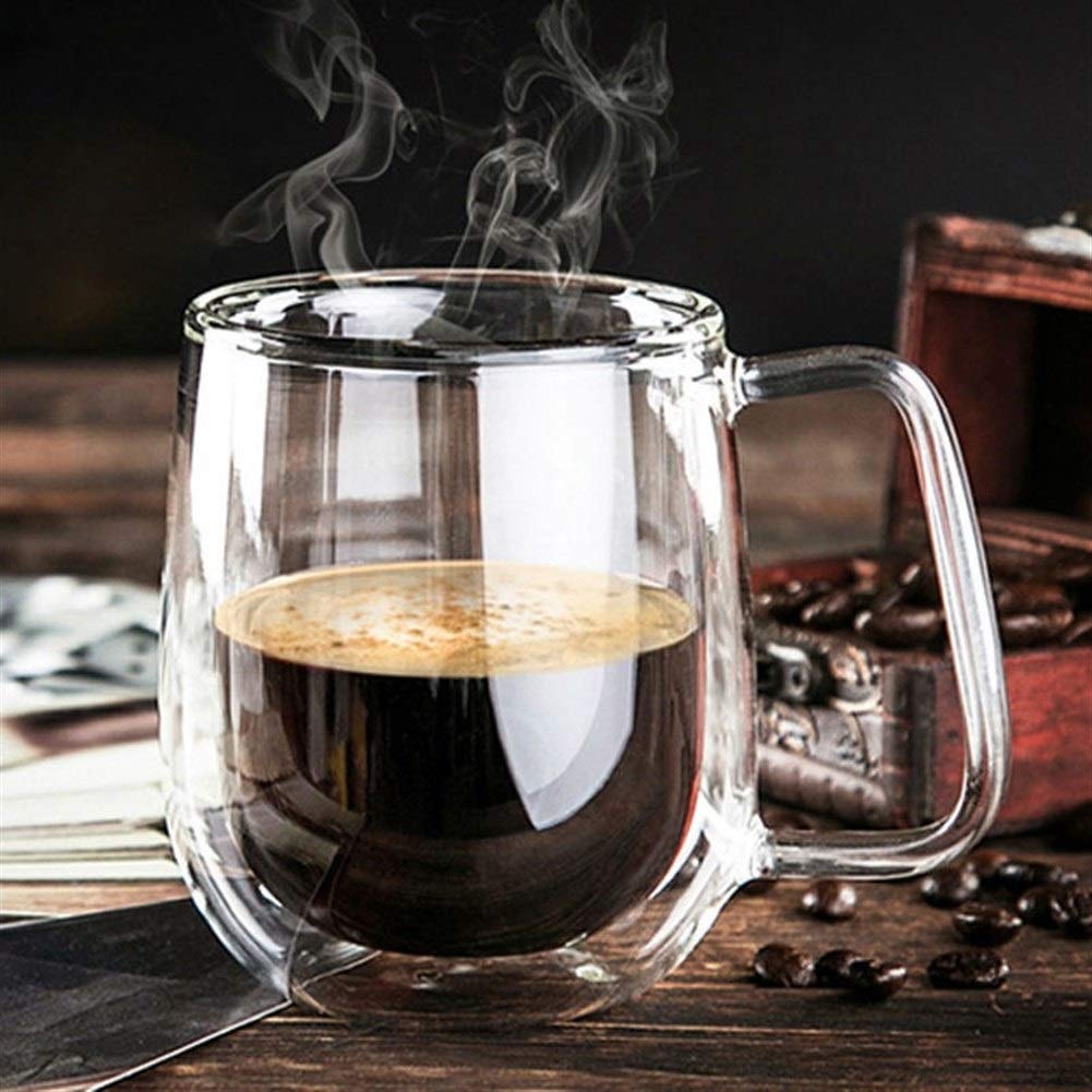 Borosilicate Double Walled Coffee Cup | With Glass Lid