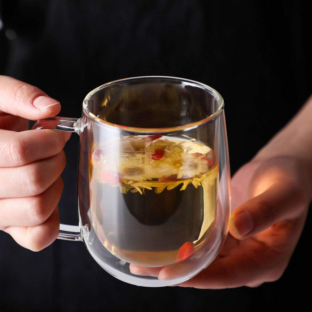 Borosilicate Double Walled Coffee Cup | With Glass Lid