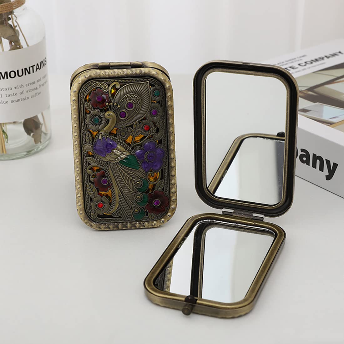 Antique Double Sided Pocked Mirror | Square Shaped