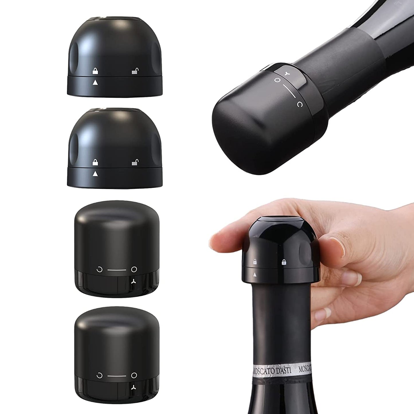 Wine | Champagne 2-in-1 Bottle Stoppers Set