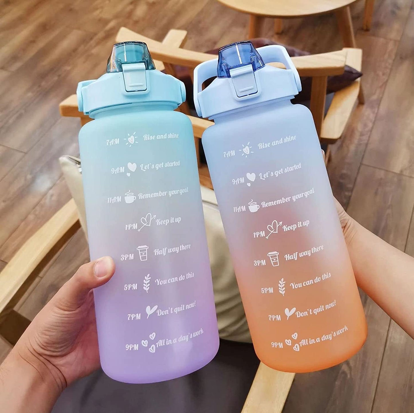 Motivational Water Bottle 2 Litre | Gradient Colors