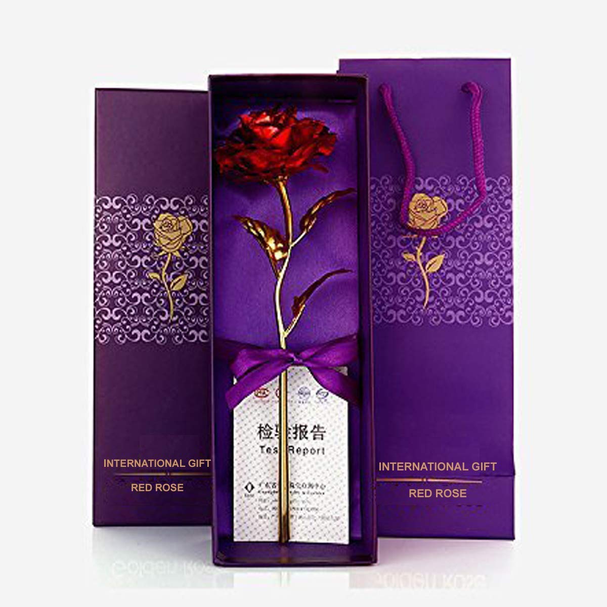 24K Gold plated Red Rose Valentine Day Gift For Loved Ones with Beautiful gift box