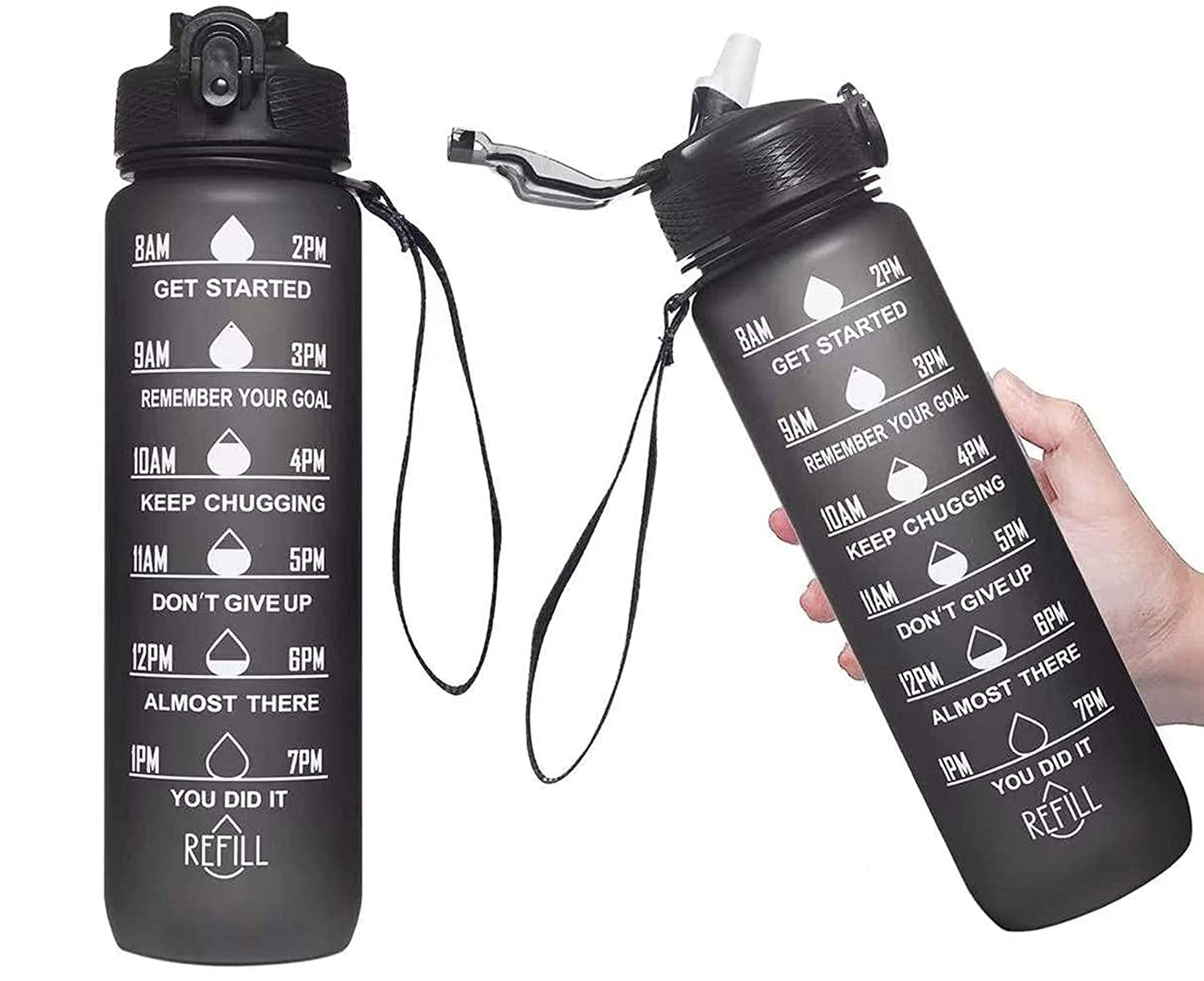 Motivational Water Bottle With Strap (1 Litre)