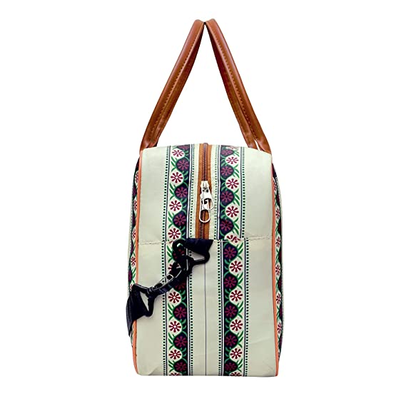 Canvas Duffle Travel Bag for Men and Women with Royal Rajasthani Print of Elephant