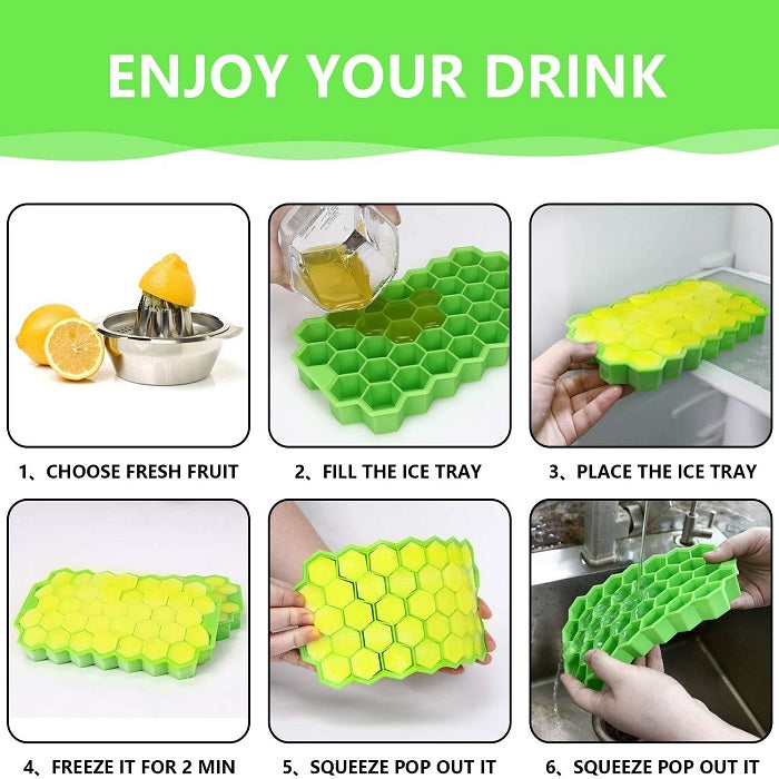 Silicone HoneyComb Ice Tray With Lid