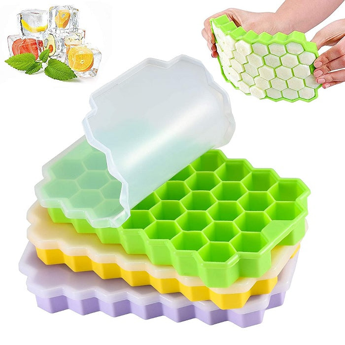 Silicone HoneyComb Ice Tray With Lid