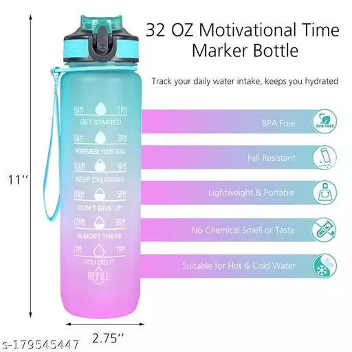 Motivational Water Bottle With Strap (1 Litre)